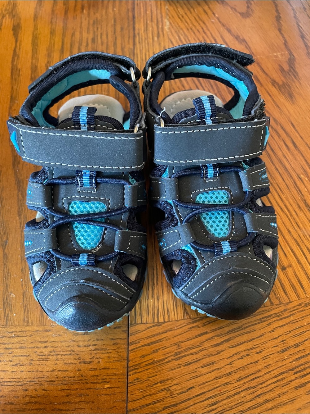 Boys Navy and Teal Closed-Toe Sport Sandals
